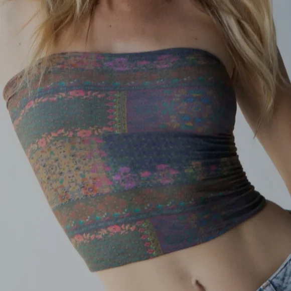 Natural Life Boho Bandeau - Blue and Pink Floral - Picture 4 of 5